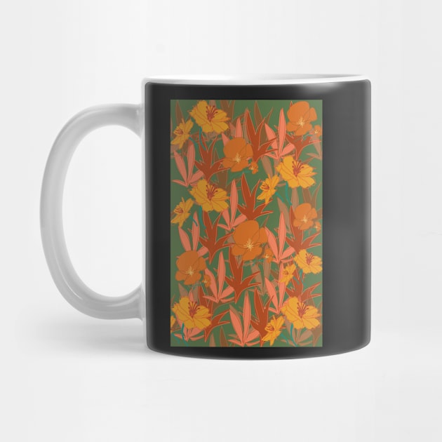 Orange Flower pattern by PedaDesign